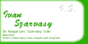 ivan szarvasy business card